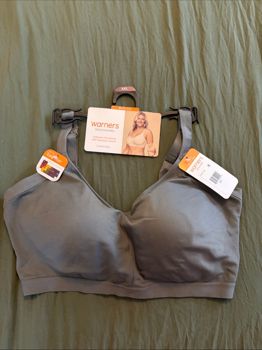 Warner's Gray Blissful Benefits Wirefree Comfort Bra